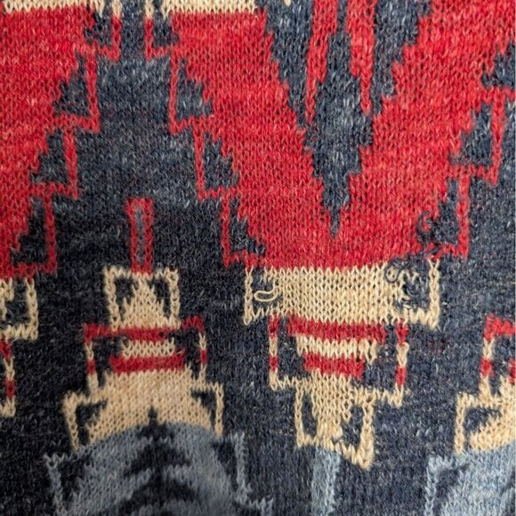 Chaps Aztec Southwestern Sweater Womens Size Large Blue Western Long Sleeve - Picture 3 of 12